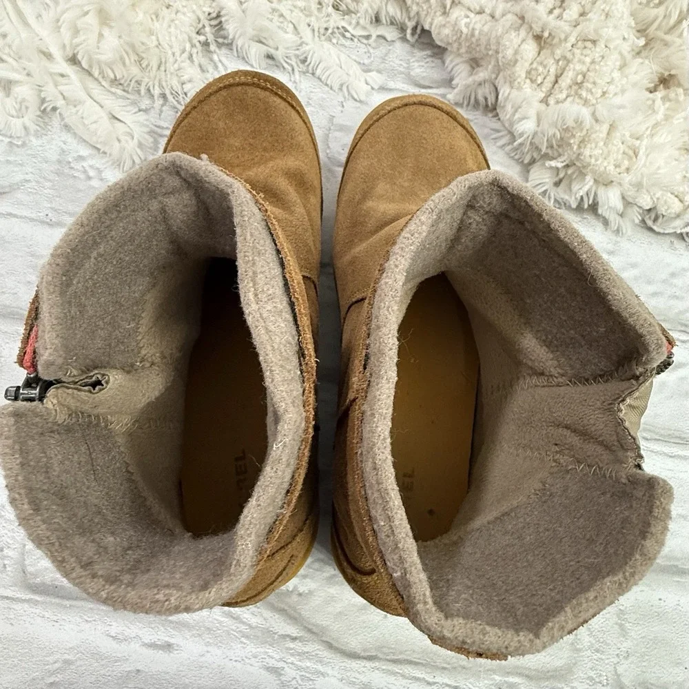 Sorel Suede Leather Boots Wool Lined Waterproof Lug Sole Ankle‎ Work Boots Sz 9